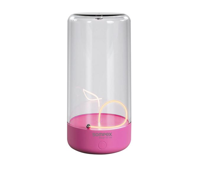 Sompex PULSE Akku-Tischleuchte Neon pink wetterfeste Dekolampe mit beweglichen Filament