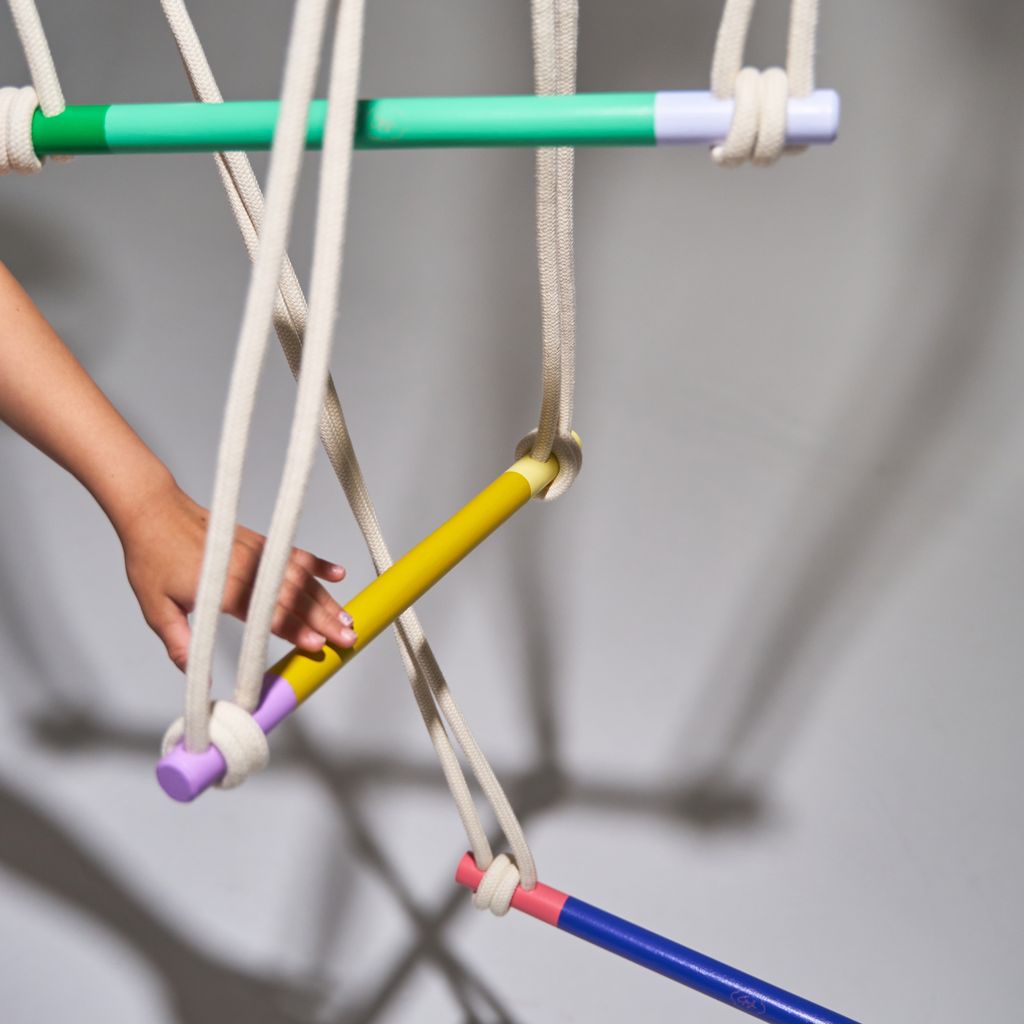 Eperfa buntes Turn-Trapez  Holz blau für Kinder