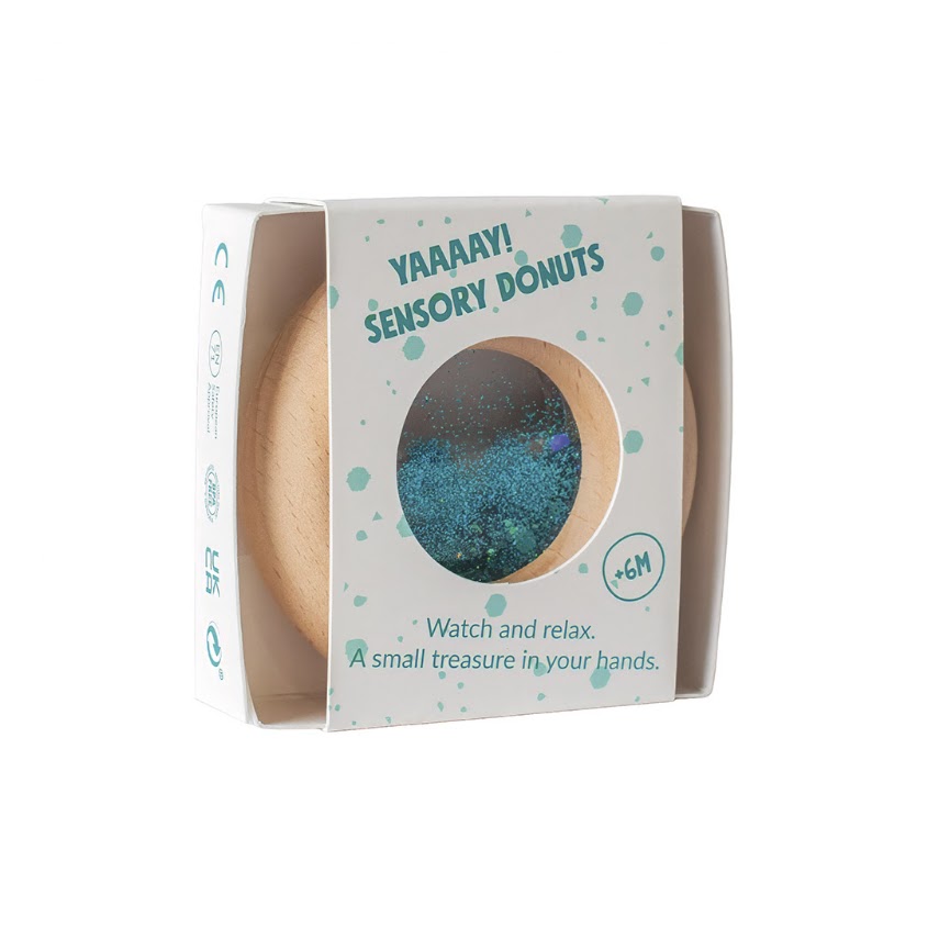 Petit Boum Sensory Calm Donut Turquoise Sensorik Spielzeug für Babys