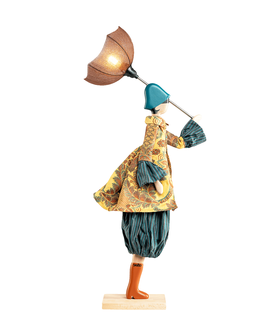 Skitso Little Girls Tischlampe Ludovica Naturholz Edition mit Buchenholzfuß und Korpus
