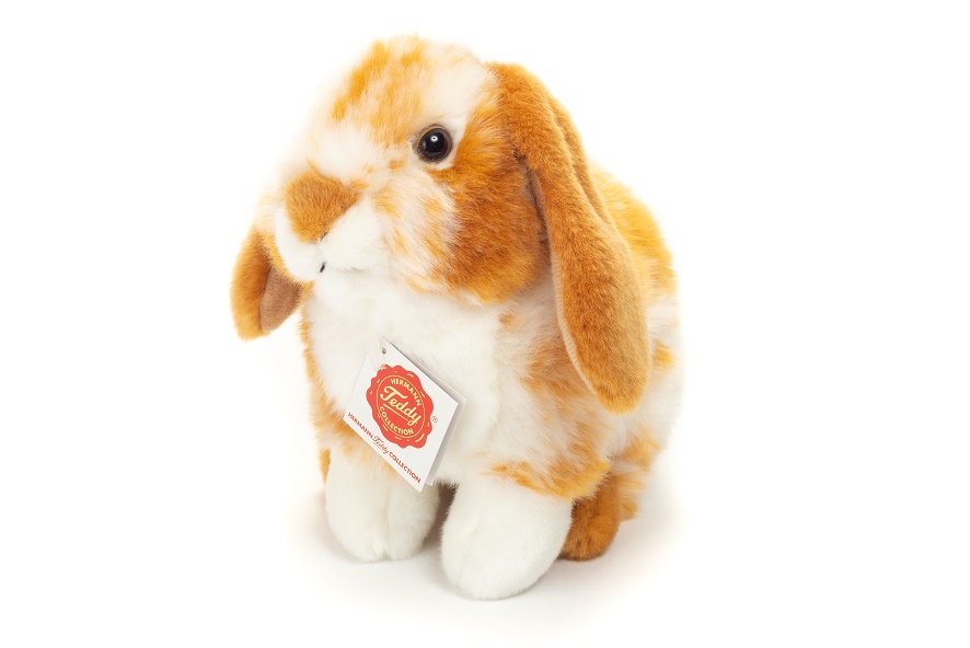 Hermann Teddy Hase sitzend hellbraun/weiß gescheckt 20 cm Stofftier