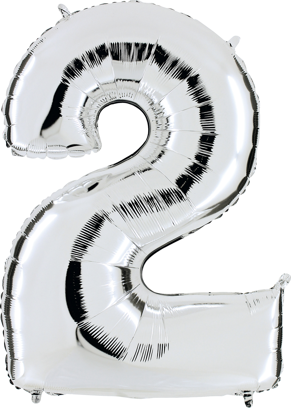 Zahlenballon 40" Folienzahl "2" silber