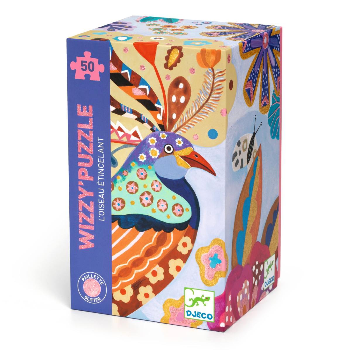Djeco Wizzy Puzzle: Funkelnder Vogel - 50 Teile