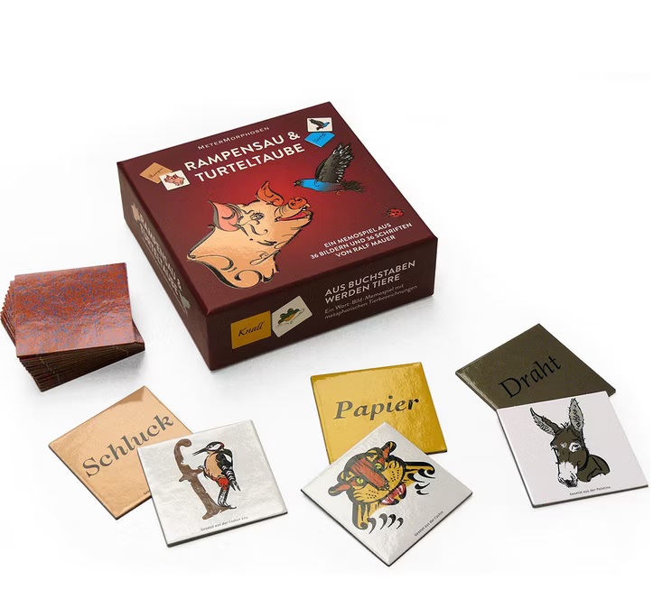Metermorphosen Rampensau und Turteltauben  Memo-Legespiel in Wort und Bild