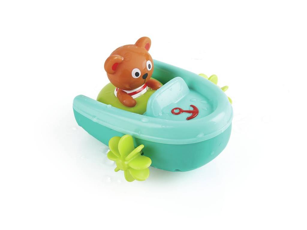 Hape Badespielzeug Schlauchboot mit Rückziehmotor 