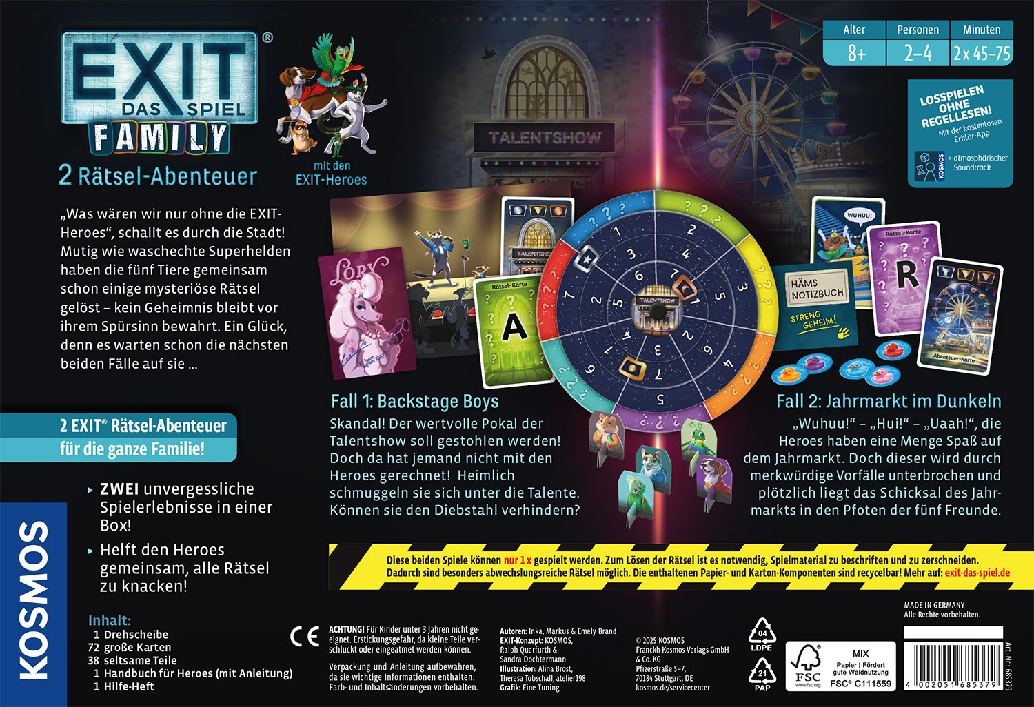 Kosmos EXIT® Das Spiel Family Backstage Boys & Jahrmarkt im Dunkeln