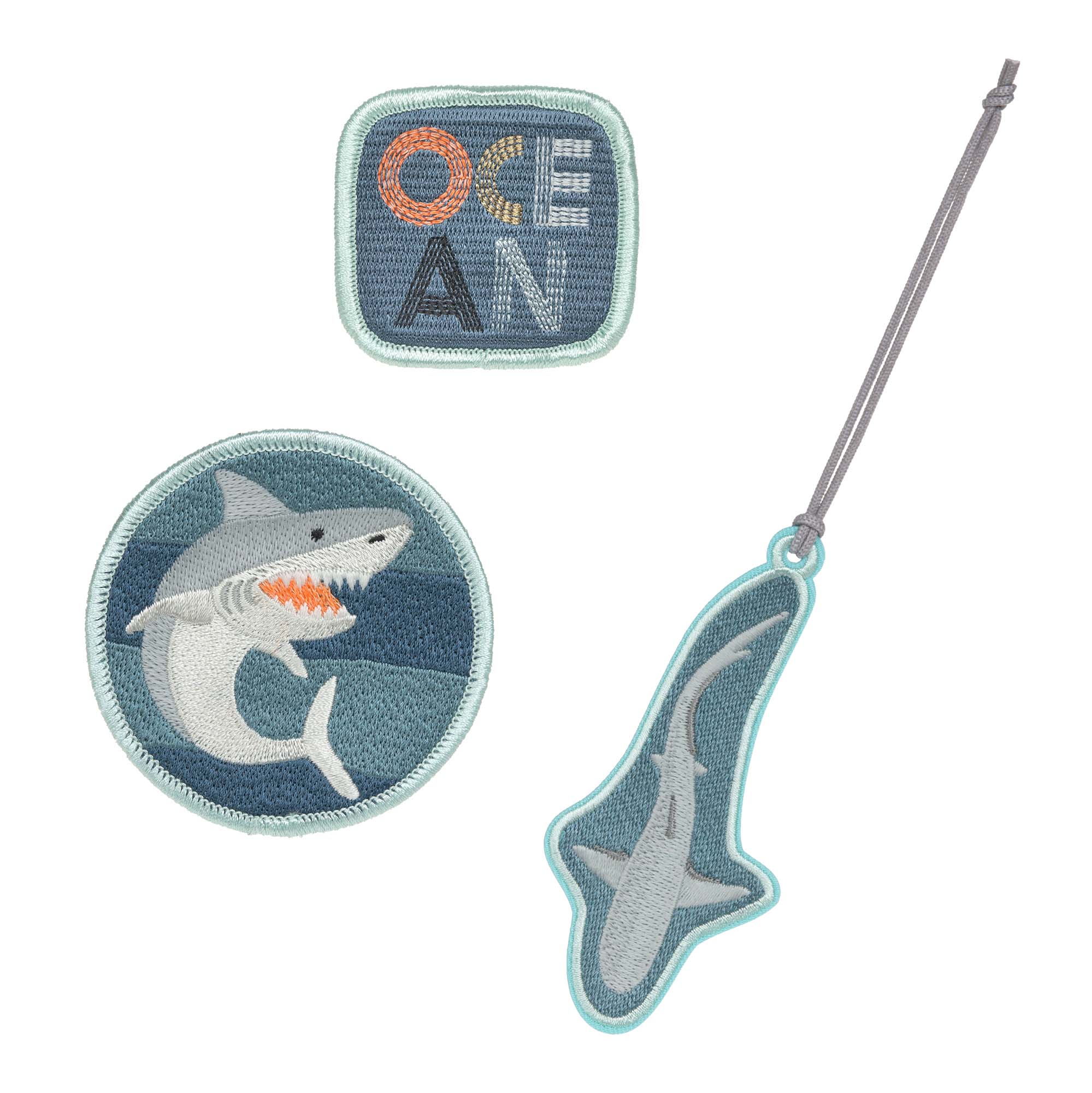 Lässig School Patches Set Shark Ocean Edition Schulranzen Anhänger