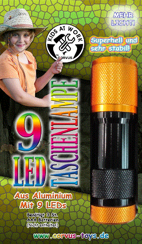 Kids at Work Taschenlampe Led Schwarz/Bunt 