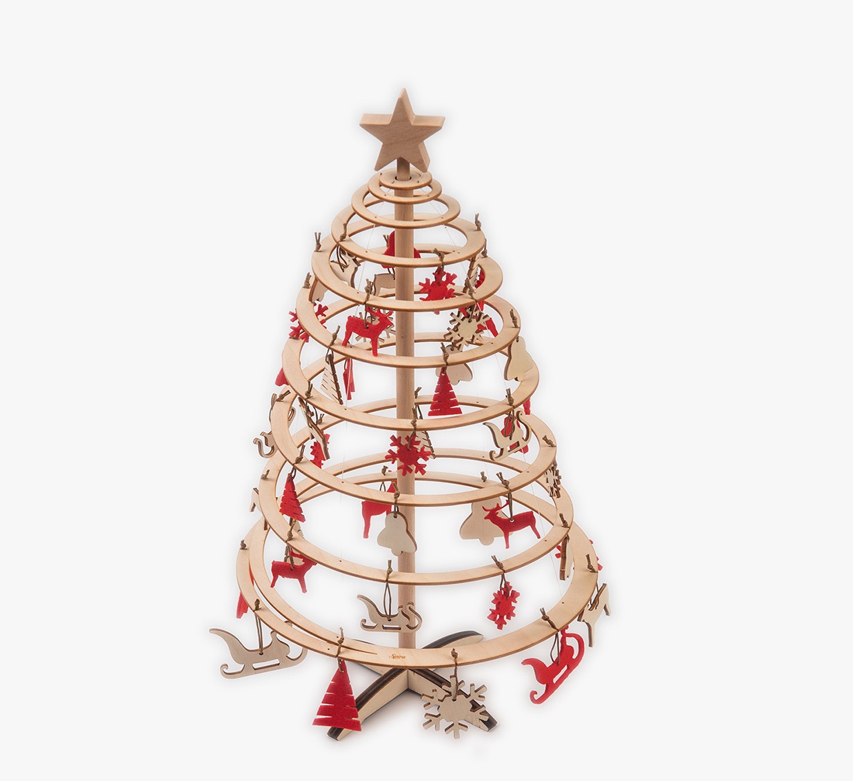 Holz-Weihnachtsbaum-Set Spira Mini inclusive Decoration  Holz-Weihnachtsbaum-Set Spira Mini inclusive Decoration