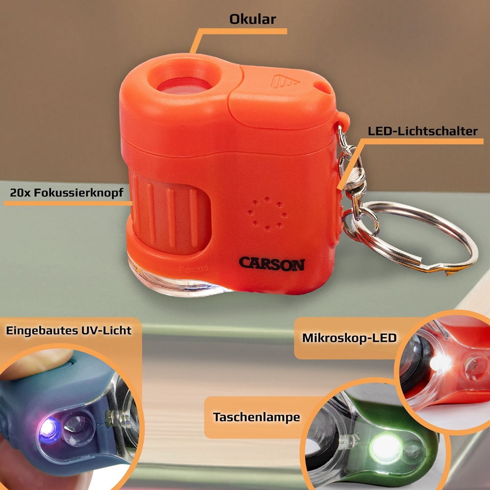 Carson MicroMini Taschen-Mikroskop orange