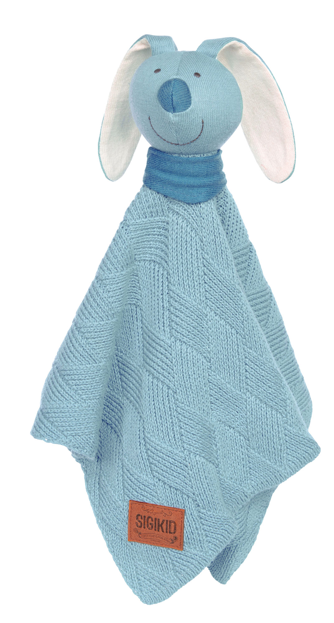 Sigikid Schnuffeltuch Hase blau in Strick 