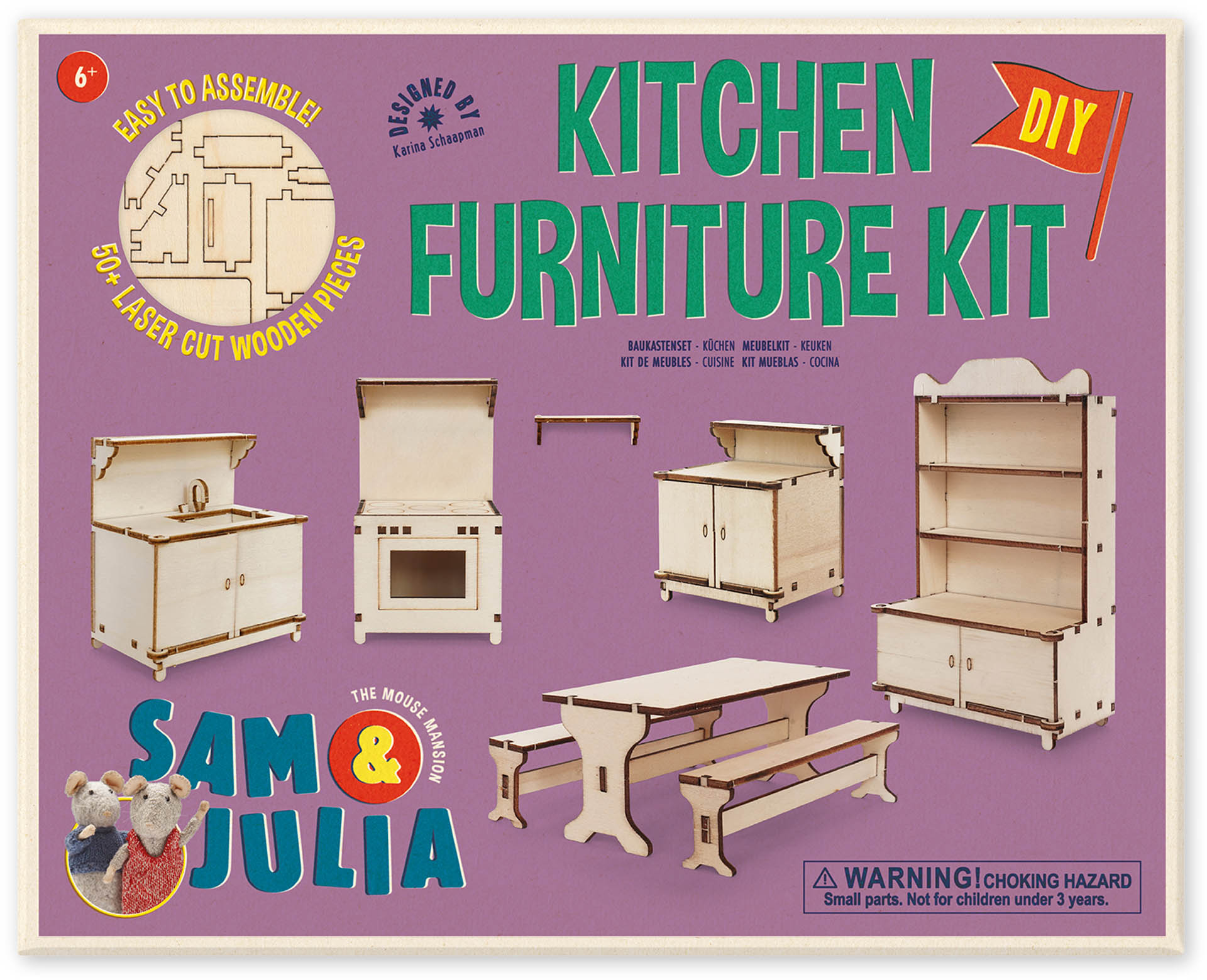 Sam und Julia Mäusehaus Baukastenset Küchenmöbel Puppenhaus DIY