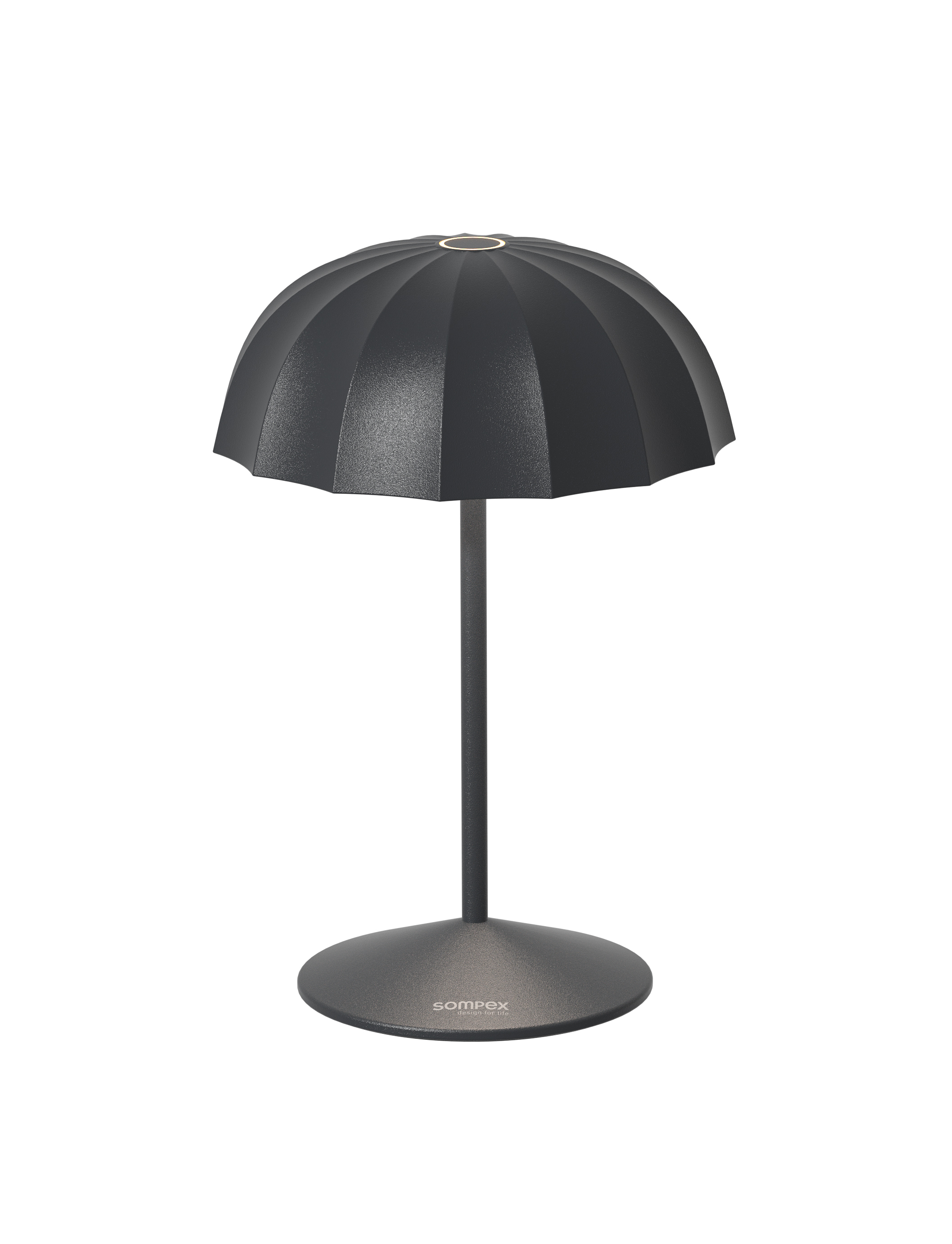Sompex Tischleuchte Ombrellino schwarz LED Akku-Outdoorlampe, stufenlos dimmbar