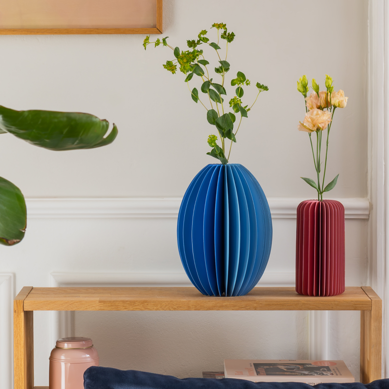 Remember Papiervase 'Yuki' blue