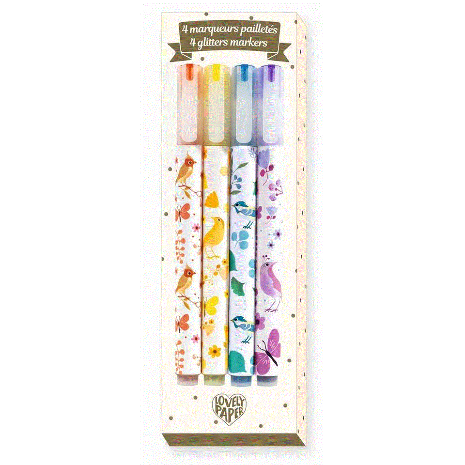Djeco Schreibstifte 4 Tinou Glitter Markers