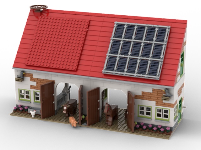 KiddiCraft Klemmbausteinset Bauernhof Stall - viele Figuren inklusive 1114 Teile