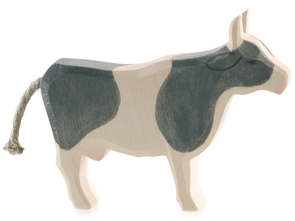 Ostheimer Kuh schwarz stehend Holzfigur
