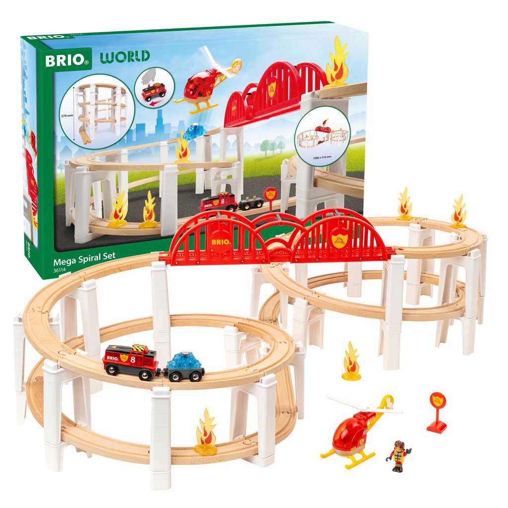 BRIO World Großes Spiralenset spektakuläres Holzeisenbahn-Set