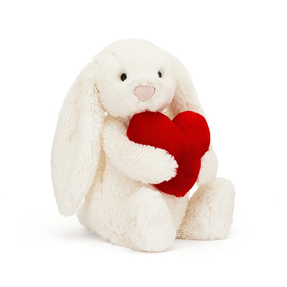 Jellycat Stofftier Bashful Red Love Heart Bunny Original Kuschel Hase mit Herz