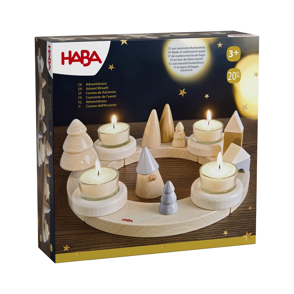 Haba Adventskranz aus Buchenholz 20teiliges Set