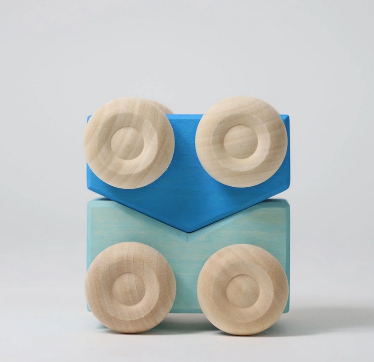 Grimms Stapel-Autos Blau zwei Holz Autos im Set