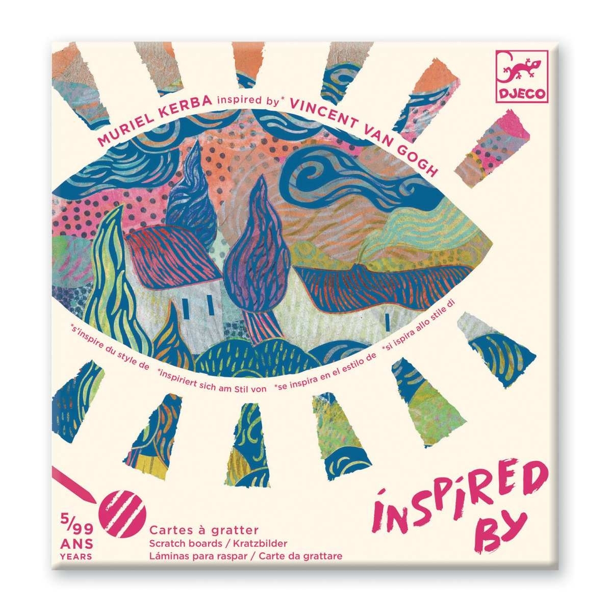 Djeco Inspired by: der Süden Vincent van Gogh Kunstset mit Kratzbildern