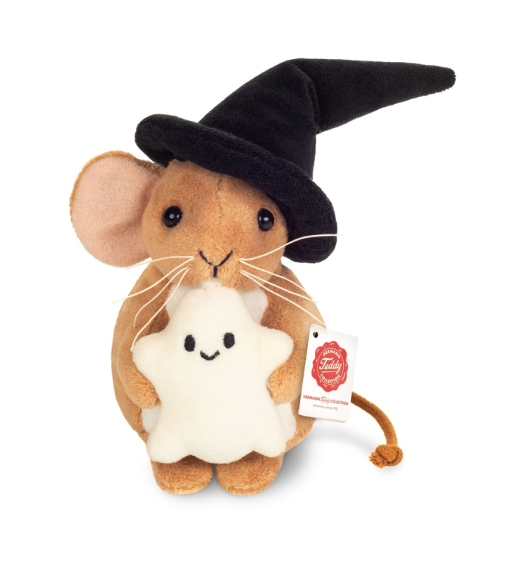 Hermann Teddy Halloweenmaus mit Gespenst 11 cm Stofftier