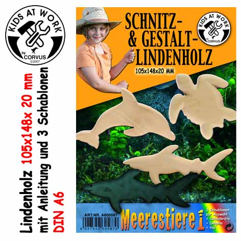 Kids at Work Schnitzholz Meerestiere 1 Klein