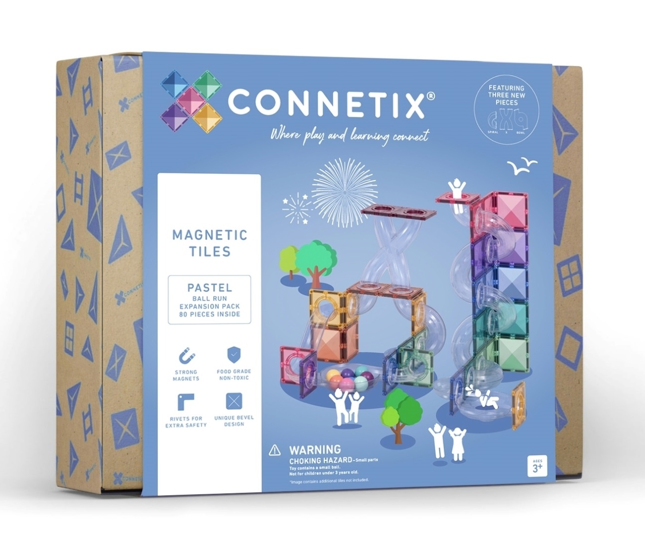 Connetix Magnetbausteine Kugelbahn Pastel Ball Run Expansion Pack  80 Teile