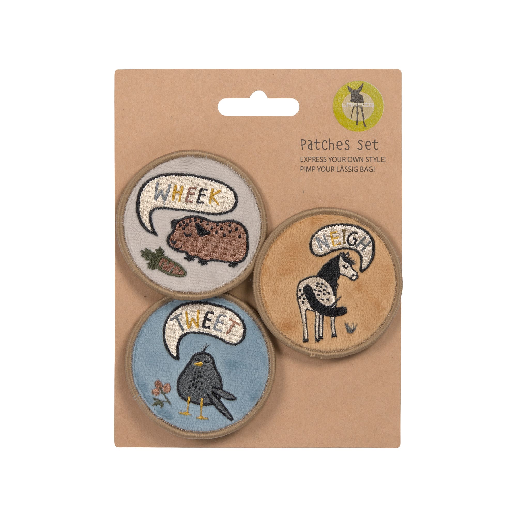 LÄSSIG Set of 3 Hangers and Patches with Push Button School Patches, Space, Normal, Space LÄSSIG Set of 3 Hangers and Patches with Push Button School Patches, Space, Normal, Space
