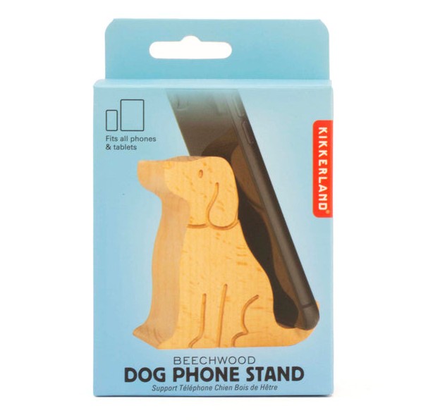 Kikkerland DOG Phone Stand  Handyständer Hund aus Holz