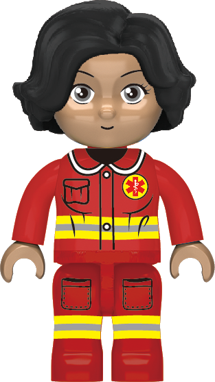 KiddiCraft Klemmbausteinset Rettungswagen - 3 Kiddiz Figuren 296 Teile