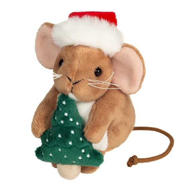 Hermann Teddy Weihnachtsmaus m. Tannenbaum 11 cm Stofftier
