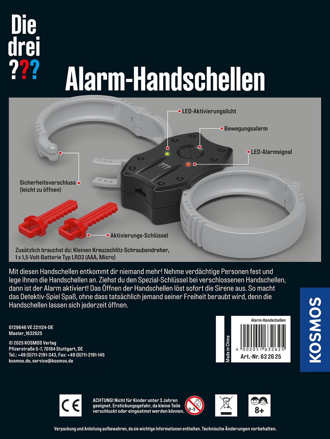 Kosmos Die drei ??? Alarm-Handschellen
