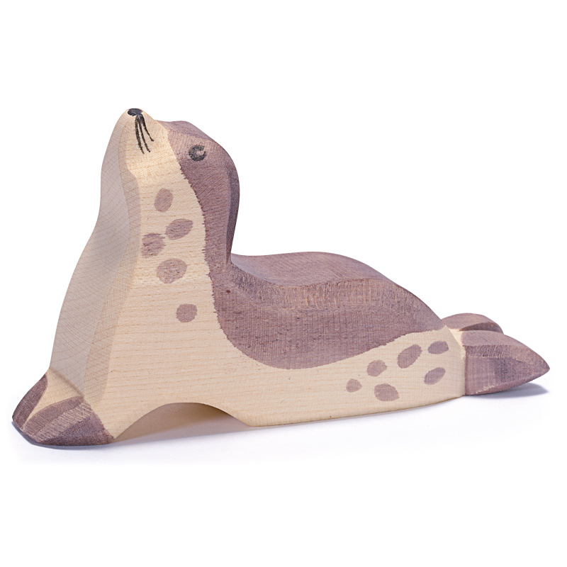 Ostheimer Seehund Kopf hoch Holzfigur