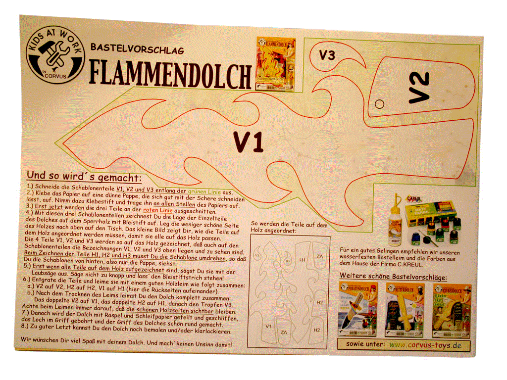 Kids at Work Bastelvorschlag Flammendolch