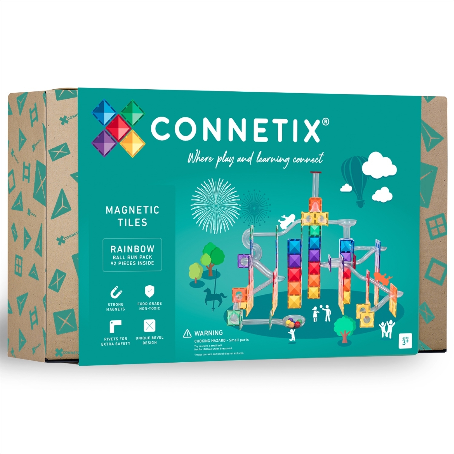 Connetix Magnetbausteine Kugelbahn Rainbow Ball Run Pack 92 Teile