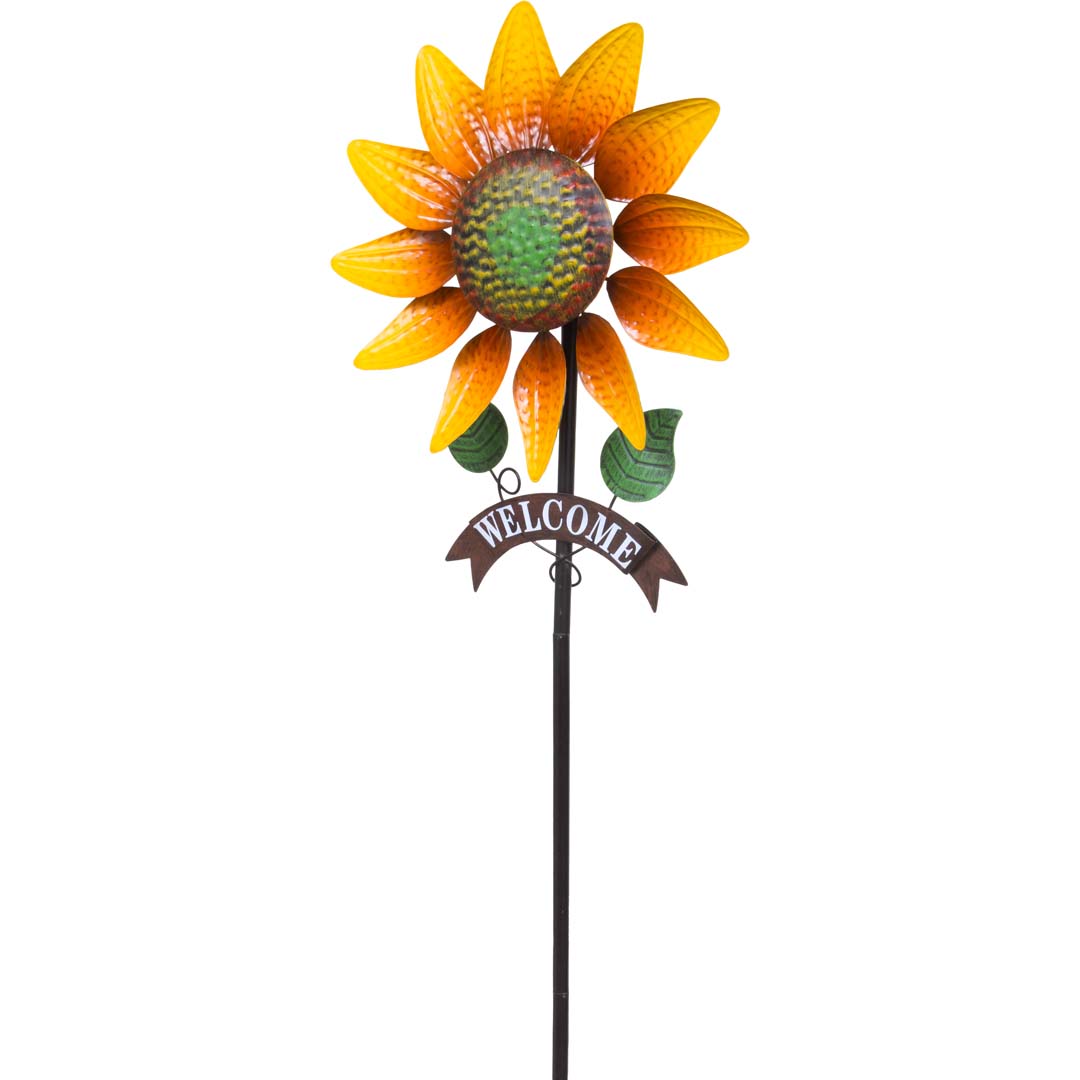 Kinetic Art Metall-Windspiel Golden Sunflower