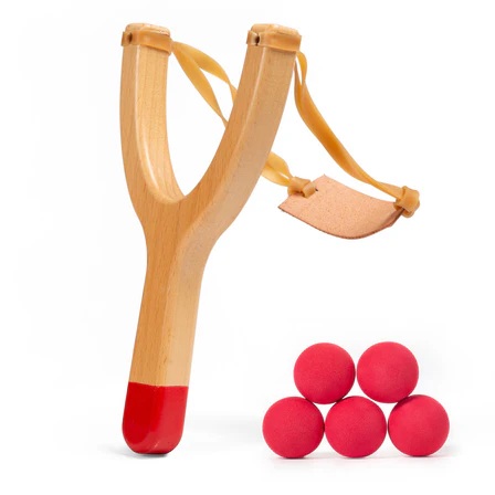 Huckleberry Zwille aus Holz - Slingshot mit 5 Bällen