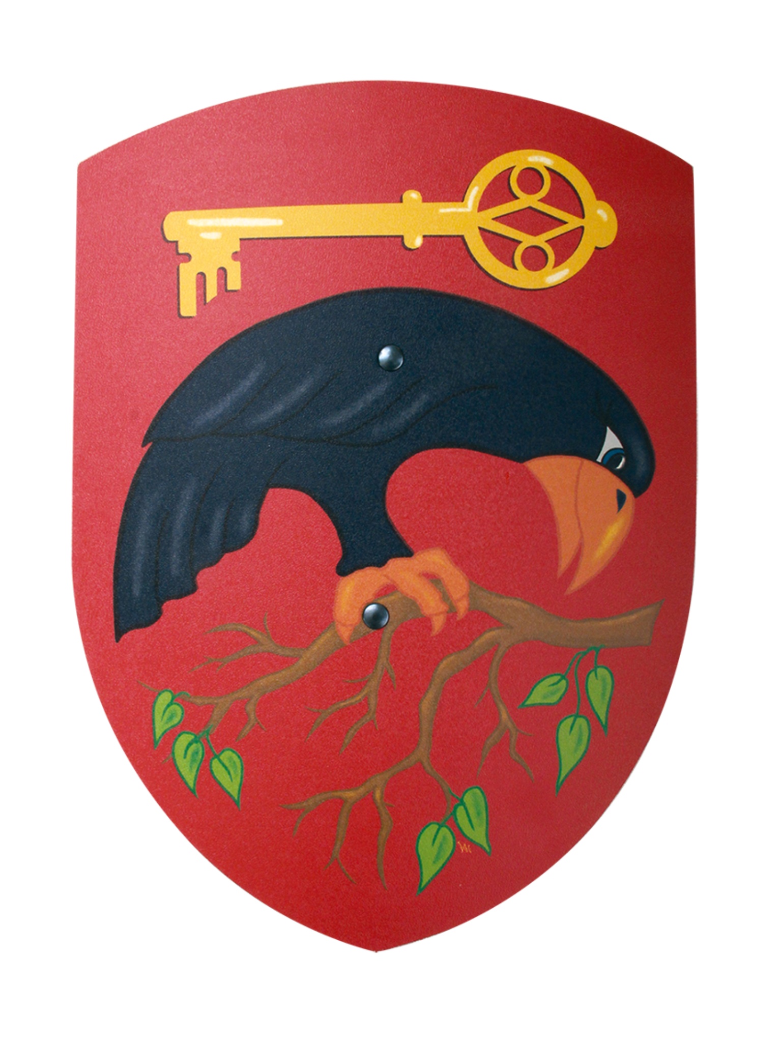 Vah Holzschild Corvus Ritterschild mit Rabe