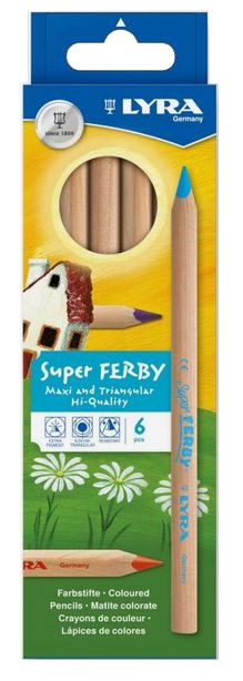 Lyra SuperFERBY natur, Etui/6 6 Buntstifte naturbelassen in Kartonetui 