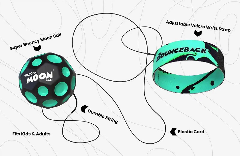 Waboba  MOON Ball Bounceback der Moonball an der Schnur!