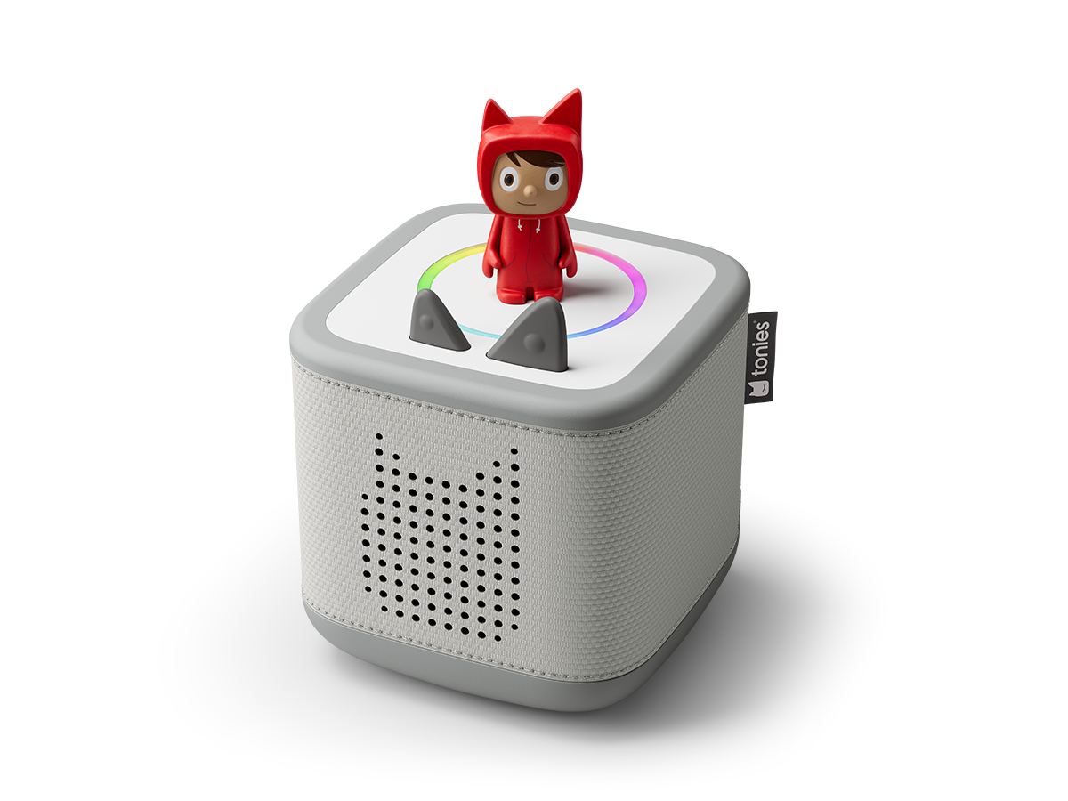 ToniesToniebox 2 Mondgrau Starter Set mit Kreativ-Tonie Rot 