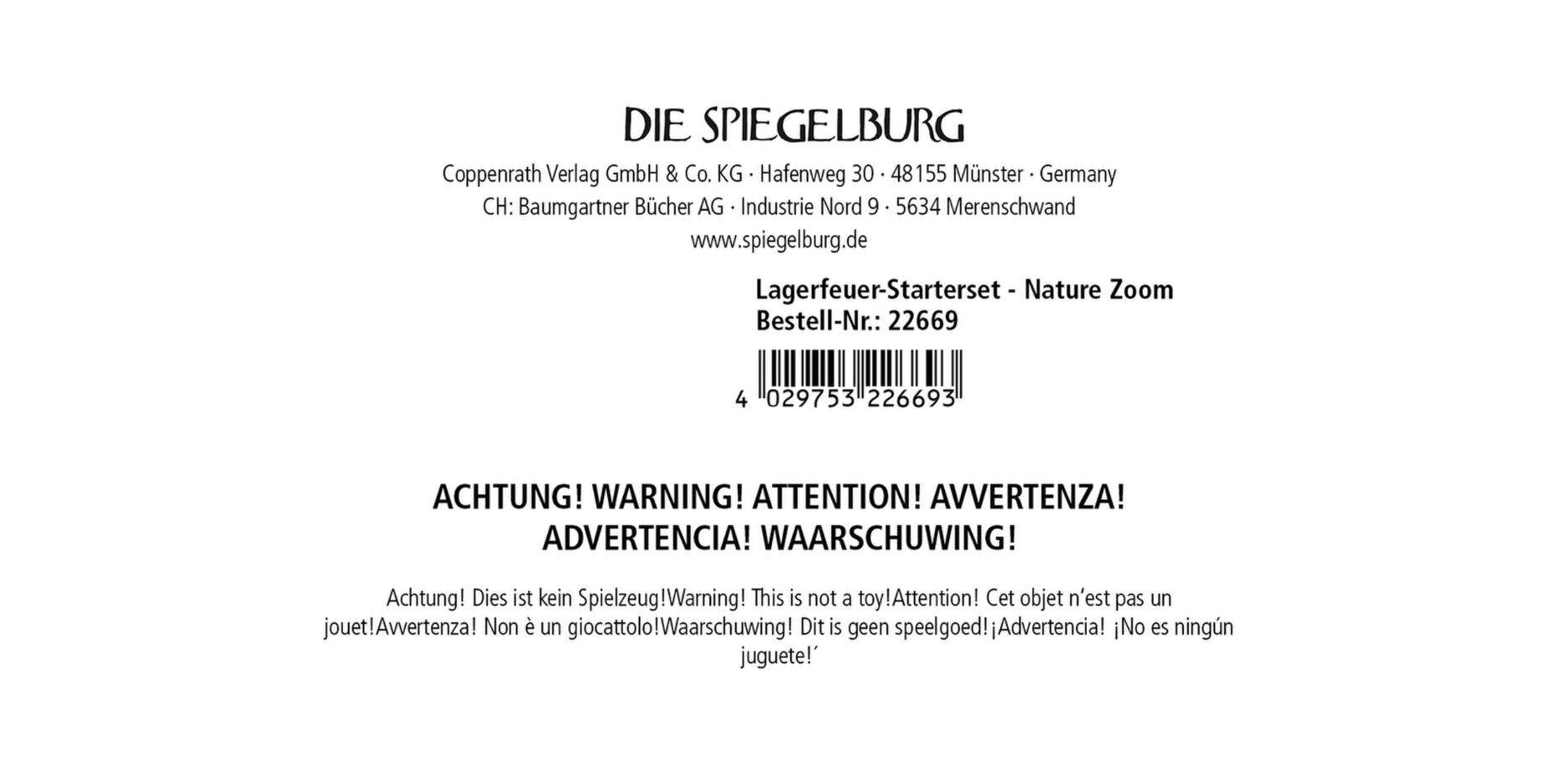 Die Spiegelburg Lagerfeuer-Starterset - mit Feuerstahl