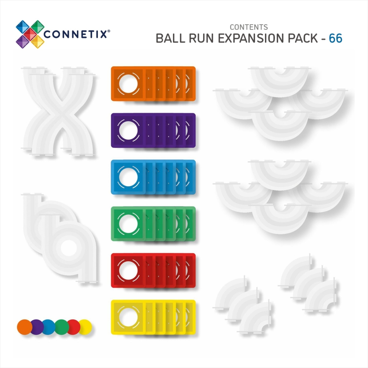 Connetix Magnetbausteine Kugelbahn Rainbow Ball Expansion Pack  66 Teile