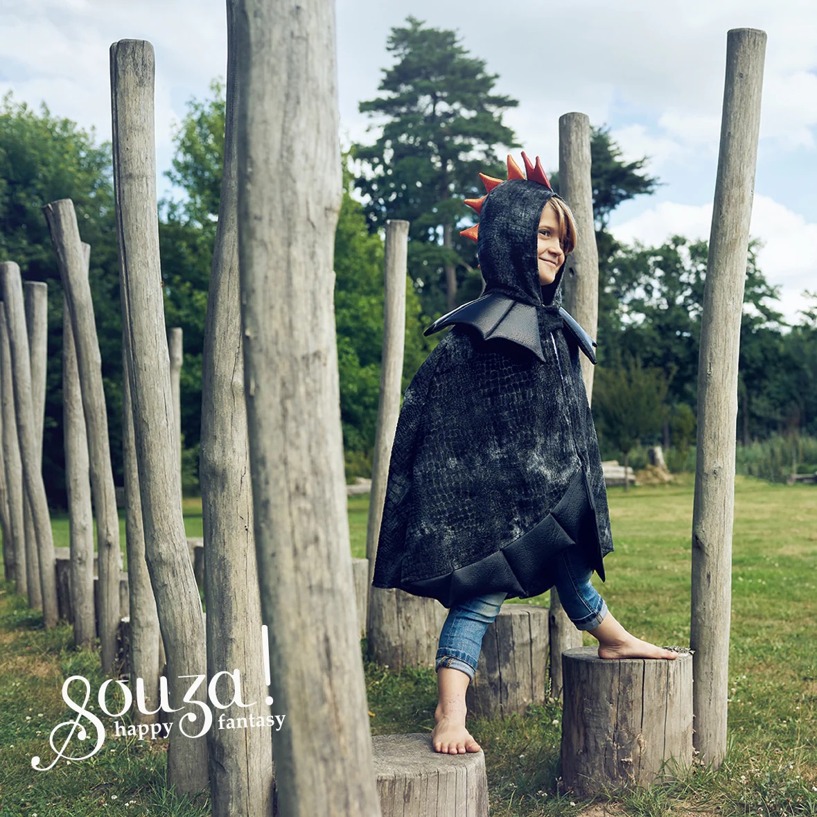 Souza for Kids Dragon cape black, 4-7 Jahre Drachenumhang