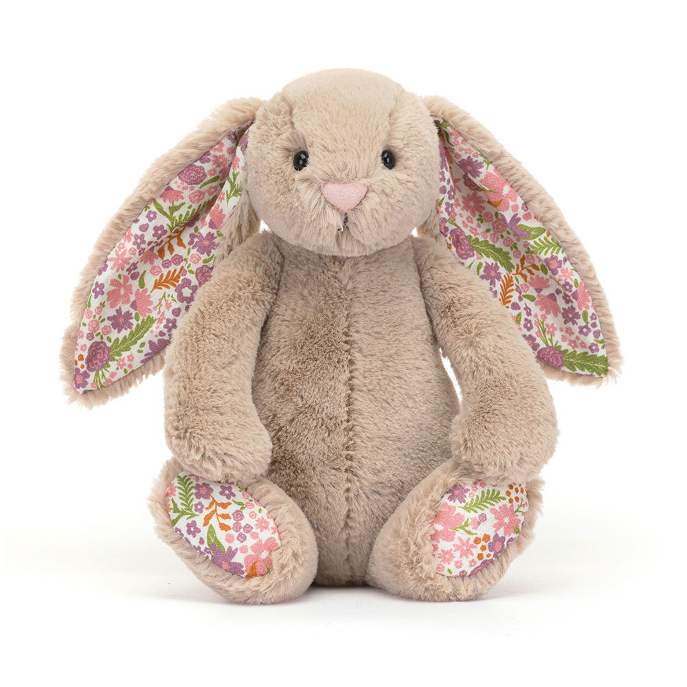 Jellycat Stofftier Blossom Beige Bunny 'Petal' Little Plüsch Hase Blütenmuster klein