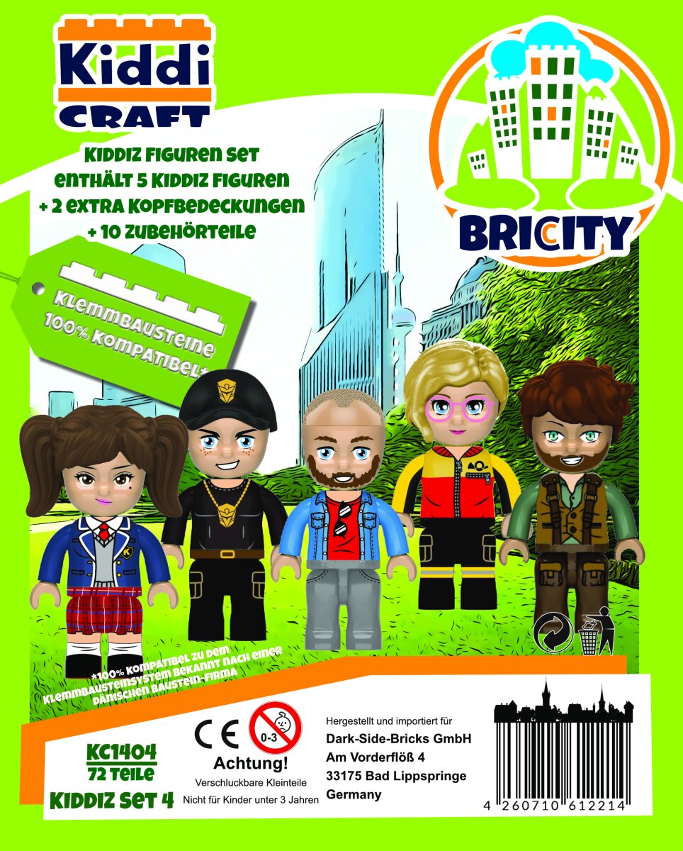 KiddiCraft Kiddiz Figuren-Pack City II - 5 Kiddiz Figuren 72 Teile