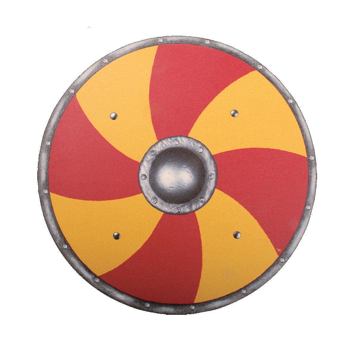 Vah Holzschild Wikingerschild Grimwald rot/gelb