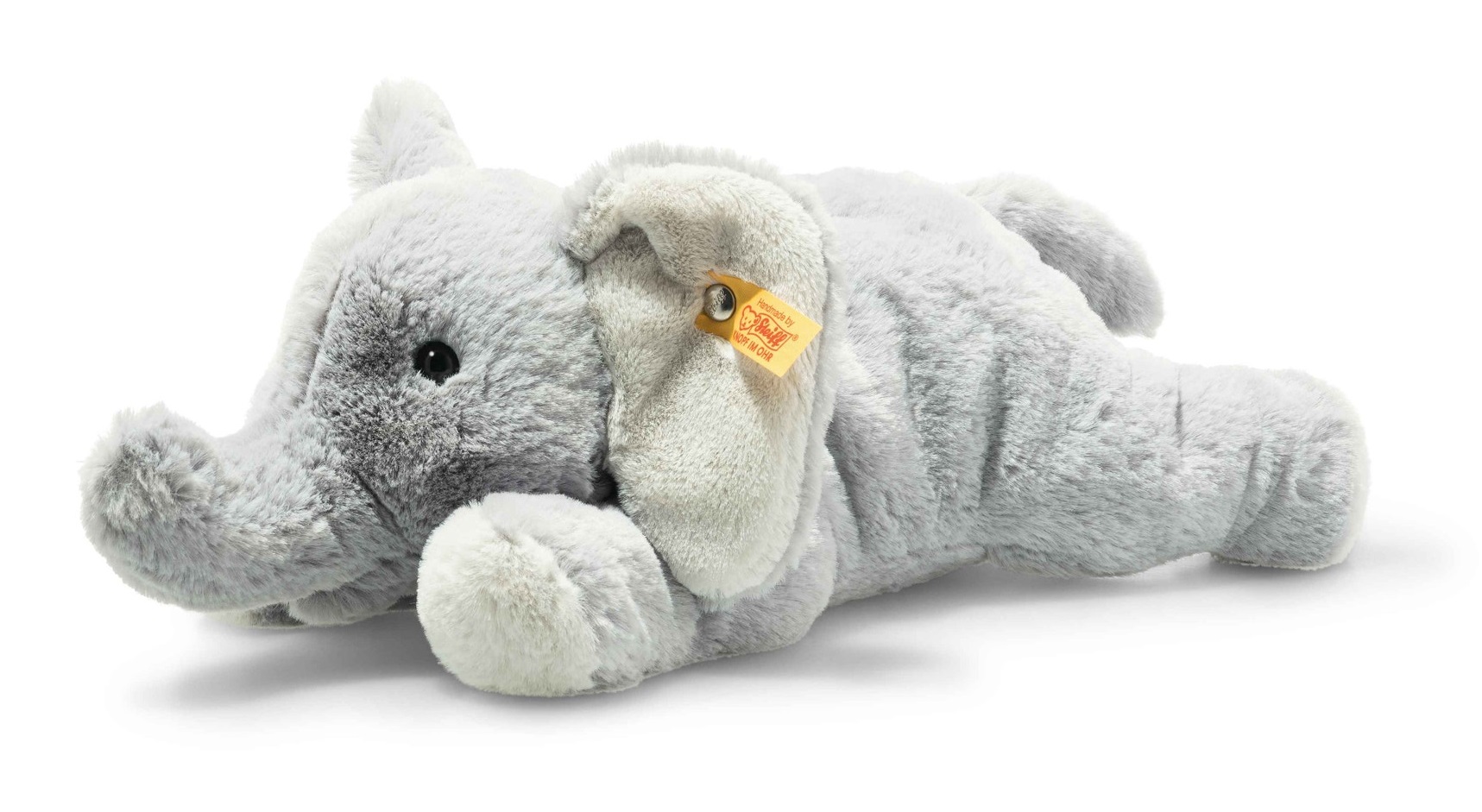 Steiff Elna Elefant 28 hellgrau Plüschtier liegend